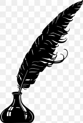 Paper Quill Inkwell Pen, PNG, 598x980px, Paper, Bird, Black And White ...