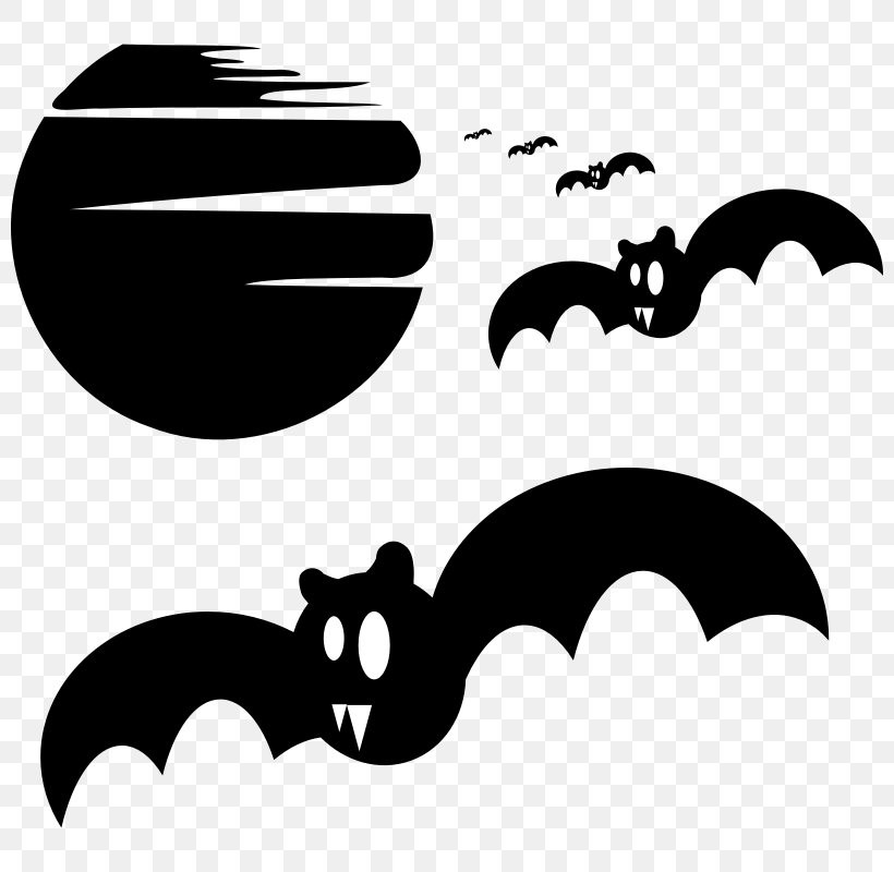 Bat Halloween Silhouette Clip Art, PNG, 800x800px, Bat, Black, Black And White, Halloween, Haunted Attraction Download Free