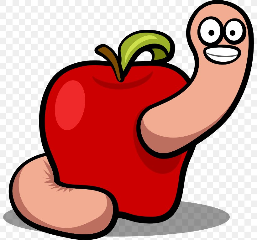 Worm Apple Clip Art, PNG, 800x766px, Watercolor, Cartoon, Flower, Frame, Heart Download Free