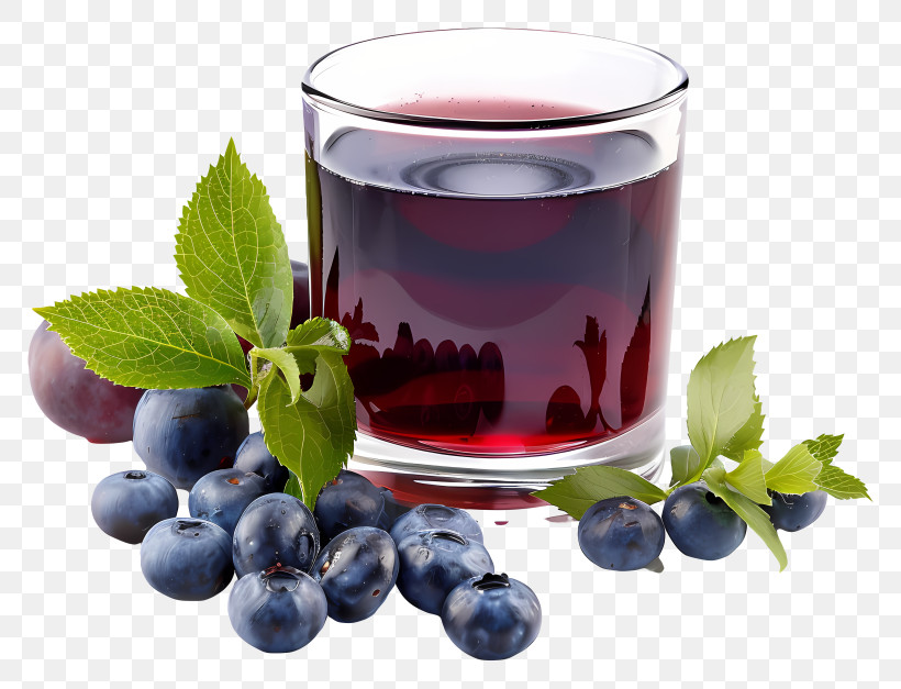 Food Drinks - Healthy Blueberry Juice With Fresh Berries PNG