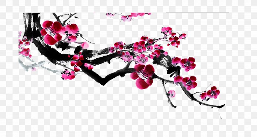 Harbin Ink Wash Painting Budaya Tionghoa Shan Shui, PNG, 3784x2029px, Harbin, Art, Blossom, Body Jewelry, Branch Download Free