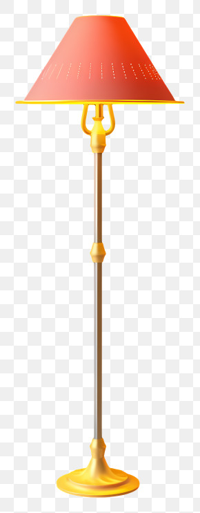 Lamp - Floor Lamp With Red Lampshade PNG