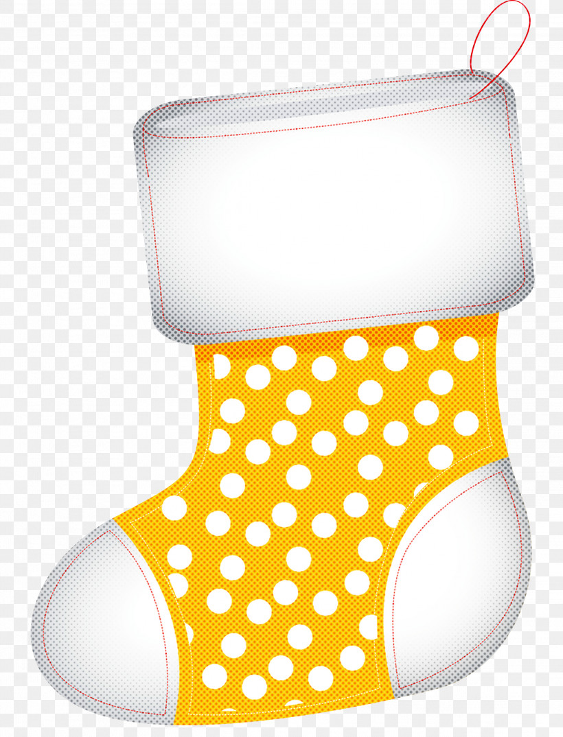 Christmas Stocking, PNG, 2288x2999px, Christmas Stocking, Polka Dot, Yellow Download Free