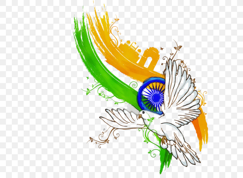 Indian Independence Day, PNG, 600x600px, Watercolor, Clothing, Crew Neck, Floral Design, Flower Download Free