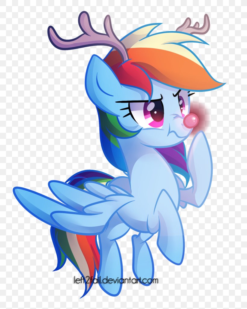 Rainbow Dash Pony Rudolph Reindeer Rarity, PNG, 772x1024px, Watercolor, Cartoon, Flower, Frame, Heart Download Free
