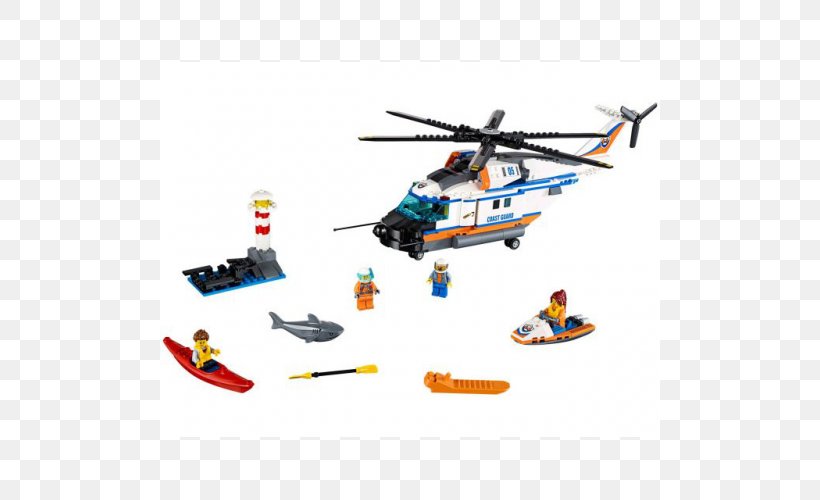 LEGO 60166 City Heavy-duty Rescue Helicopter Toy LEGO 60174 City Mountain Police Headquarters, PNG, 500x500px, Lego, Aircraft, Helicopter, Helicopter Rotor, Lego 60164 City Sea Rescue Plane Download Free