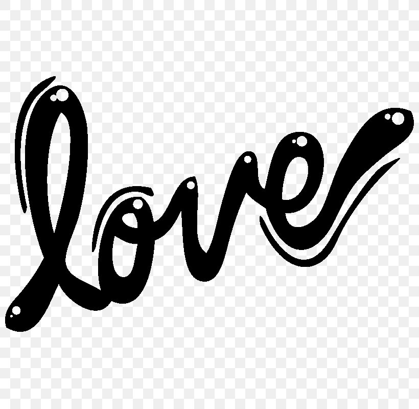 Sticker Text Love Logo, PNG, 800x800px, Sticker, Adhesive, Area, Black And White, Brand Download Free
