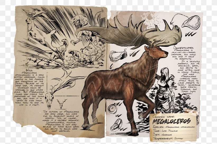 ARK: Survival Evolved Irish Elk Dinosaur Antler, PNG, 4000x2660px, Ark Survival Evolved, Antler, Cattle Like Mammal, Cow Goat Family, Deer Download Free