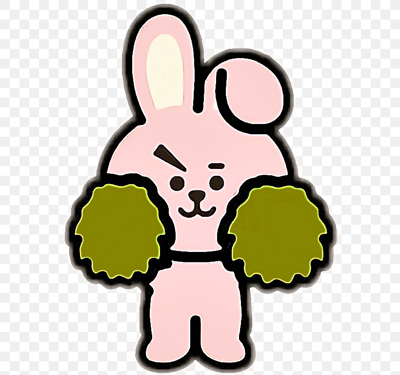 Easter Bunny, PNG, 568x768px, Cartoon, Easter Bunny, Green, Rabbit, Sticker Download Free