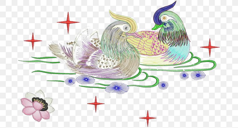 Mandarin Duck Suzhou Silk Hand Embroidery Art, PNG, 700x442px, Duck, Art, Beak, Bird, Craft Download Free