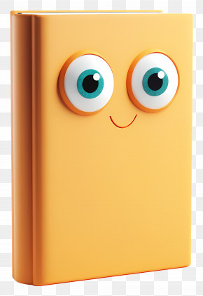 3d Book - Smiling Book With Big Eyes PNG