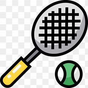 Tennis Racquet - Colorful Illustration Of Tennis Racket And Ball PNG