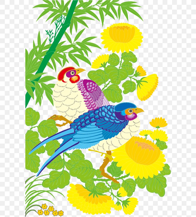 Bird Material, PNG, 610x907px, Bird And Flower Painting, Area, Art, Artwork, Beak Download Free