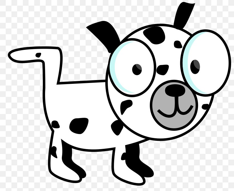 Dalmatian Dog Puppy Cartoon Drawing Clip Art, PNG, 800x670px, Dalmatian Dog, Animal, Artwork, Big Eyes, Black And White Download Free
