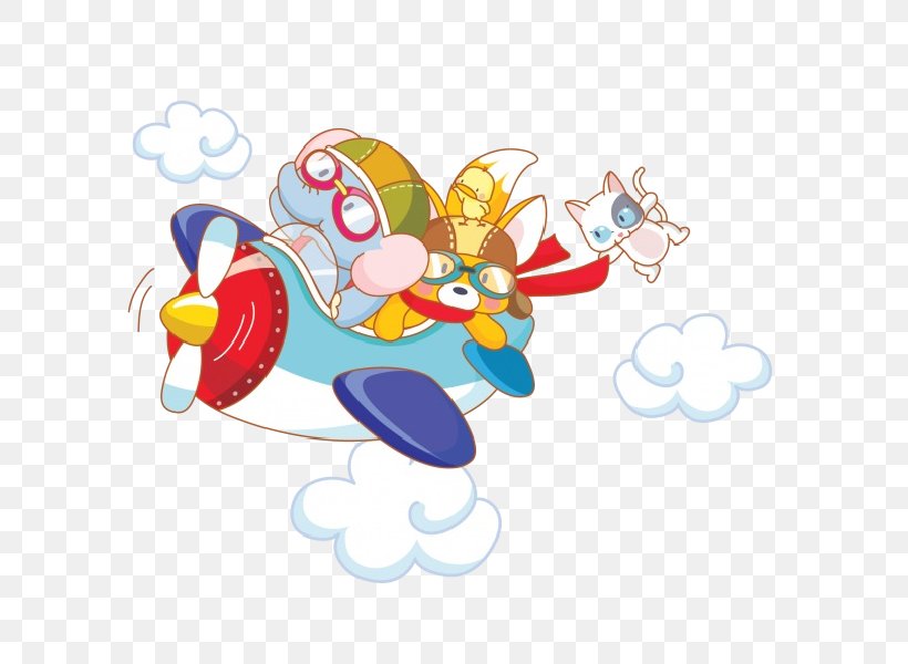 Airplane Child Funny Animal Clip Art, PNG, 600x600px, Watercolor, Cartoon, Flower, Frame, Heart Download Free
