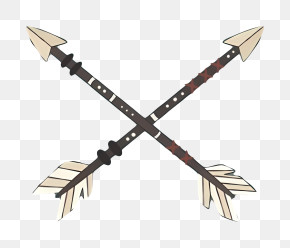 Arrow - Crossed Decorative Arrows With Feathers PNG