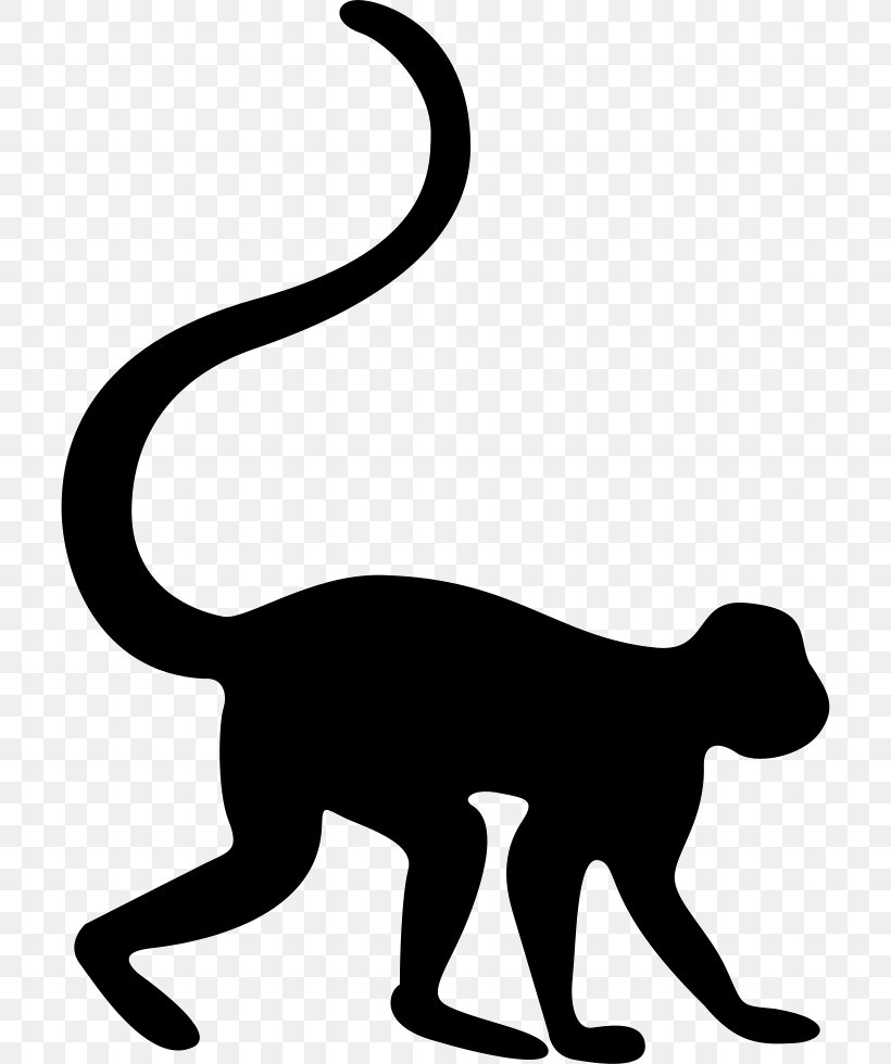 Monkey Silhouette Clip Art, PNG, 708x980px, Monkey, Animal, Animal Figure, Black And White, Carnivoran Download Free