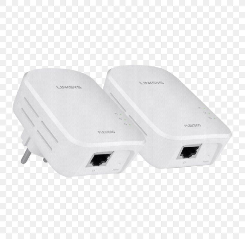 Adapter Wireless Router Wireless Access Points Linksys HomePlug AV2 500Mbps Kit, PNG, 800x800px, Adapter, Computer Network, Electronic Device, Electronics, Electronics Accessory Download Free