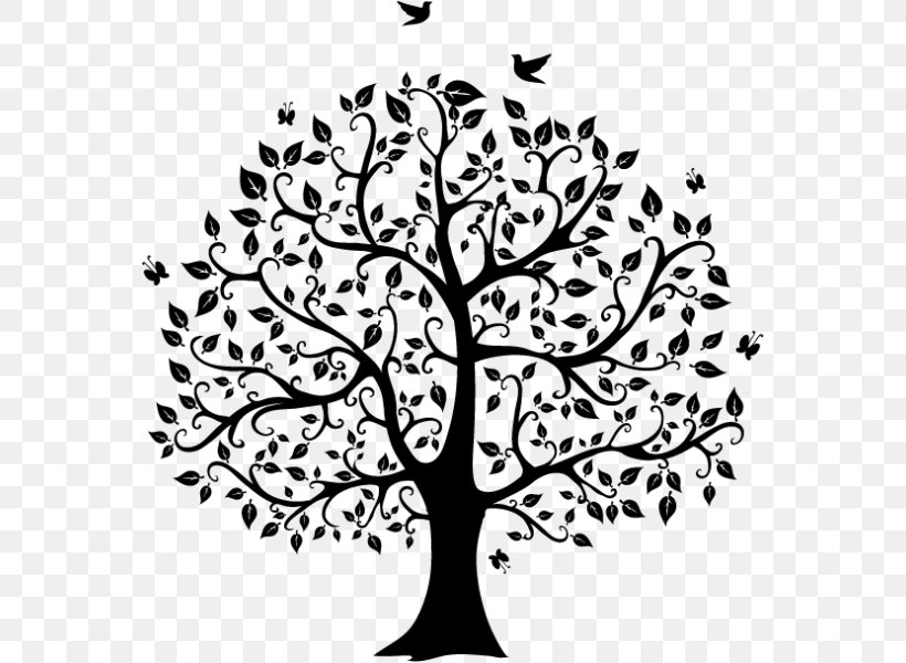 Silhouette Tree Clip Art, PNG, 600x600px, Silhouette, Art, Black And White, Branch, Drawing Download Free
