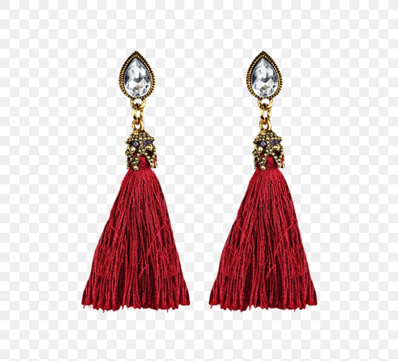 Earring T-shirt Jewellery Imitation Gemstones & Rhinestones Red, PNG, 558x744px, Earring, Bracelet, Charms Pendants, Choker, Earrings Download Free