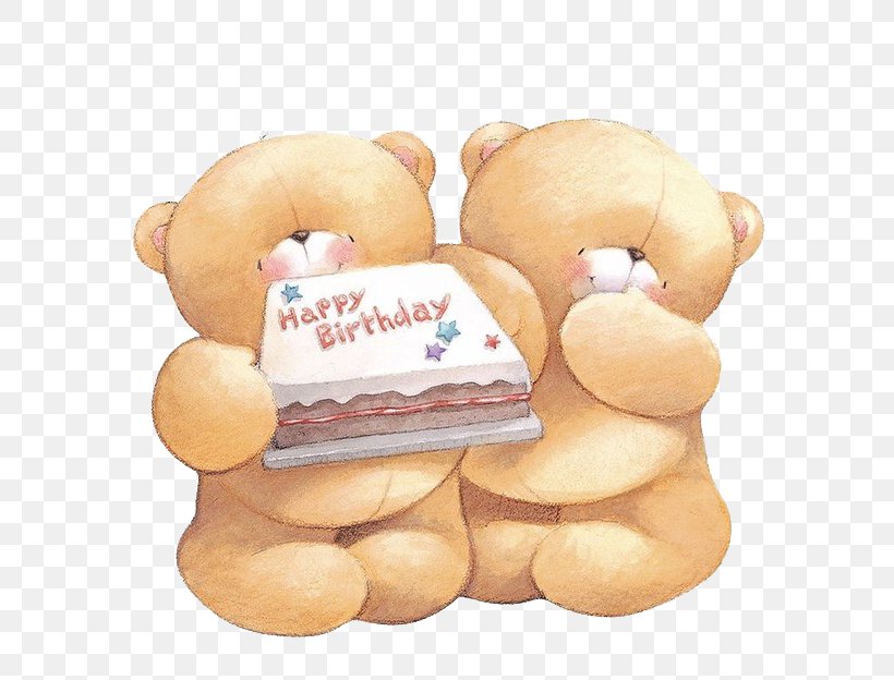 Bear Forever Friends Birthday Greeting Card Clip Art, PNG, 600x624px, Watercolor, Cartoon, Flower, Frame, Heart Download Free