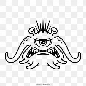 Monster - Black And White Drawing Monster Coloring Book Clip Art PNG
