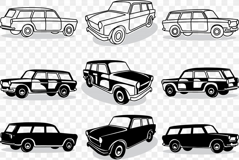 Hand-painted Car, PNG, 4984x3334px, Car, Automotive Design, Automotive Exterior, Black And White, Classic Car Download Free