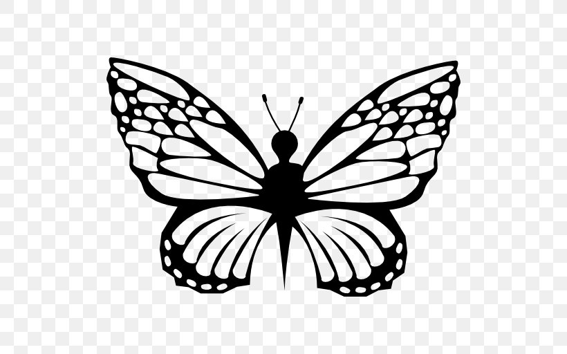 Butterfly, PNG, 512x512px, Butterfly, Animal, Arthropod, Artwork, Black And White Download Free