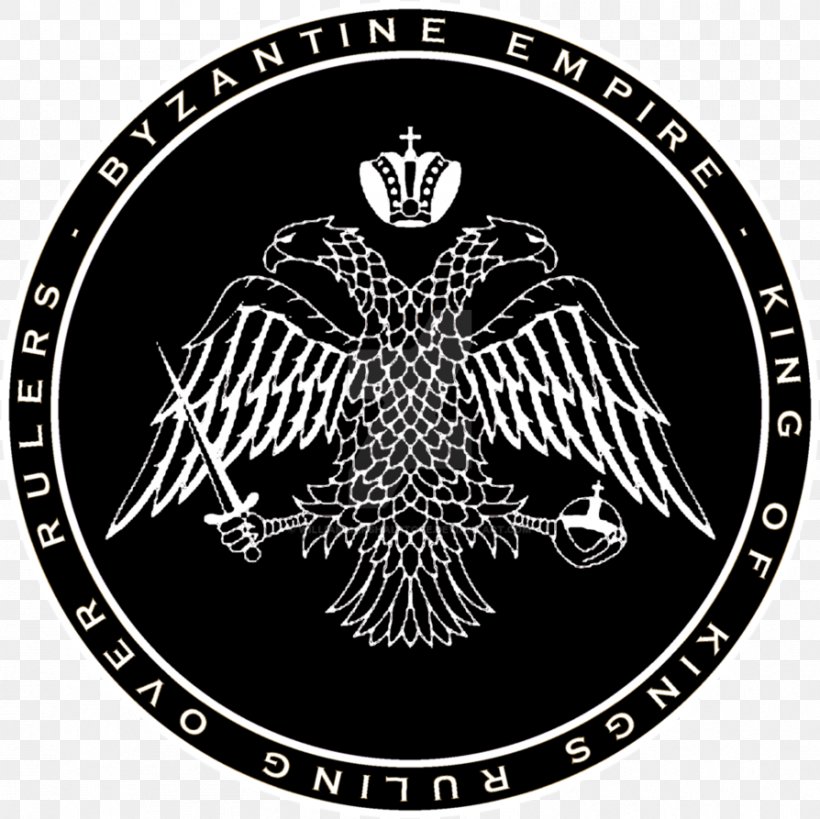 Byzantine Empire Byzantium Double-headed Eagle Palaiologos, PNG, 894x893px, Byzantine Empire, Badge, Black And White, Brand, Byzantium Download Free