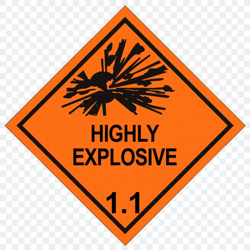 Dangerous Goods Placard Explosive Material Hazard Transport, PNG, 850x850px, Dangerous Goods, Area, Brand, Chemical Substance, Explosion Download Free