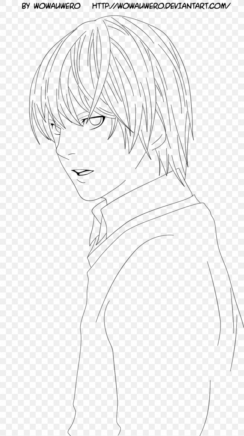 Light Yagami Coloring Book Line Art Drawing, PNG, 1024x1825px, Watercolor, Cartoon, Flower, Frame, Heart Download Free