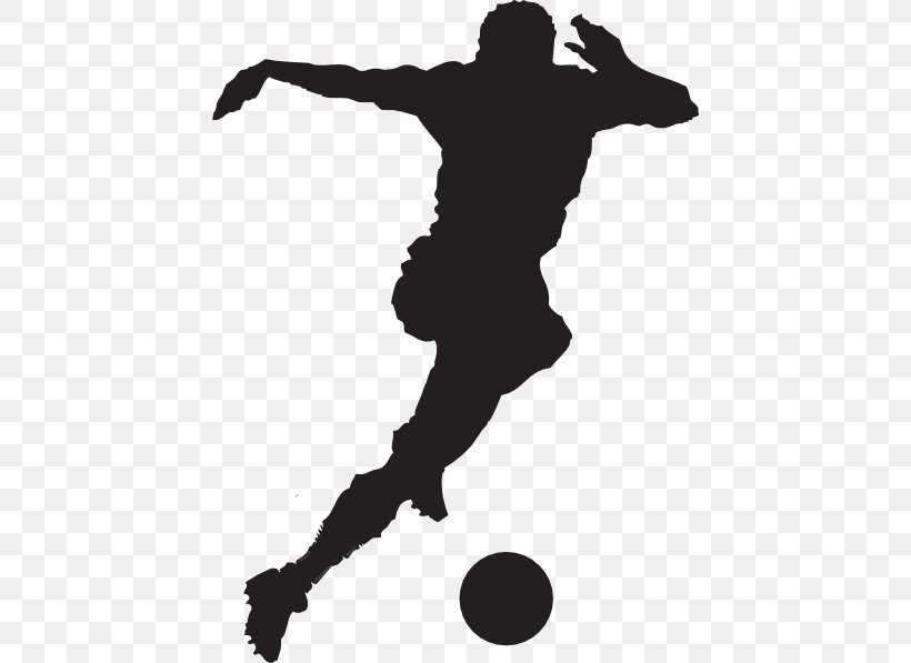Football Player Black And White Clip Art, PNG, 438x597px, Football, Ball, Black And White, Football Player, Goal Download Free