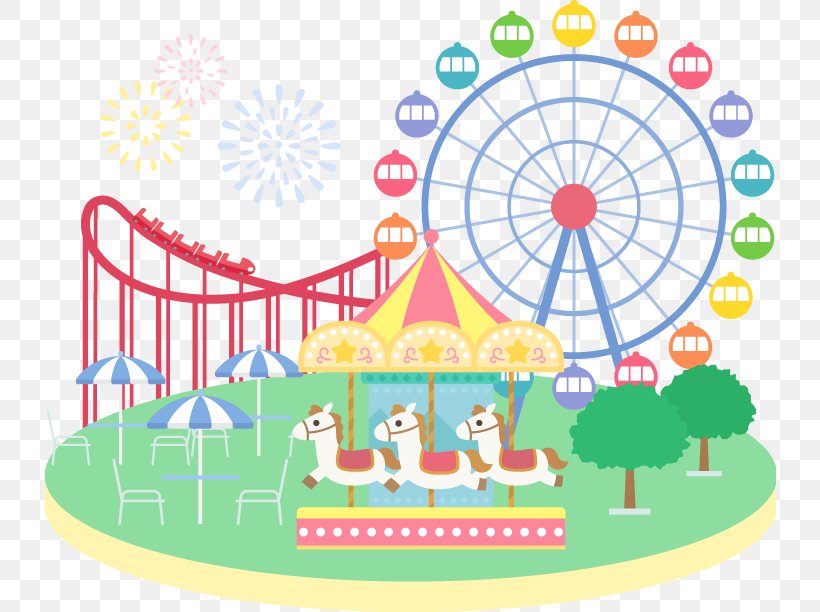 Park Cartoon, PNG, 732x612px, Amusement Park, Attraction, Carousel, Event Tickets, Ferris Wheel Download Free