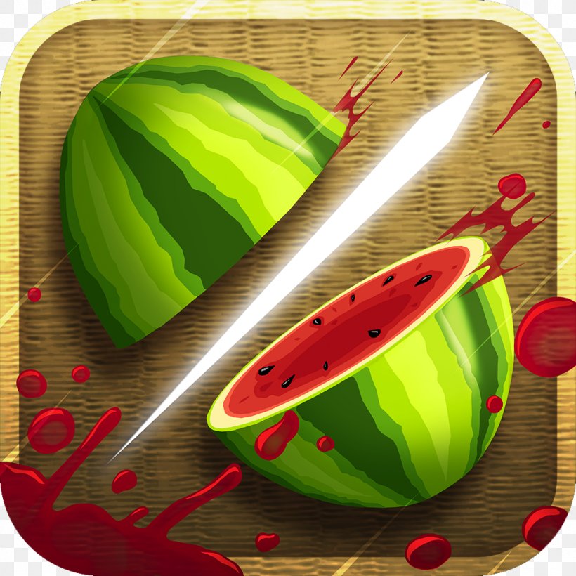 Fruit Ninja Halfbrick Studios Video Game, PNG, 1024x1024px, Fruit Ninja, App Store, Arcade Game, Citrullus, Cucumber Gourd And Melon Family Download Free
