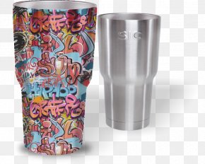 Red Graffiti - Multi-scale Camouflage Metal Glass Cup Pattern PNG