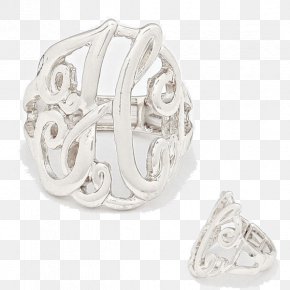Monogram Rings - Ring Silver Body Jewellery Platinum PNG