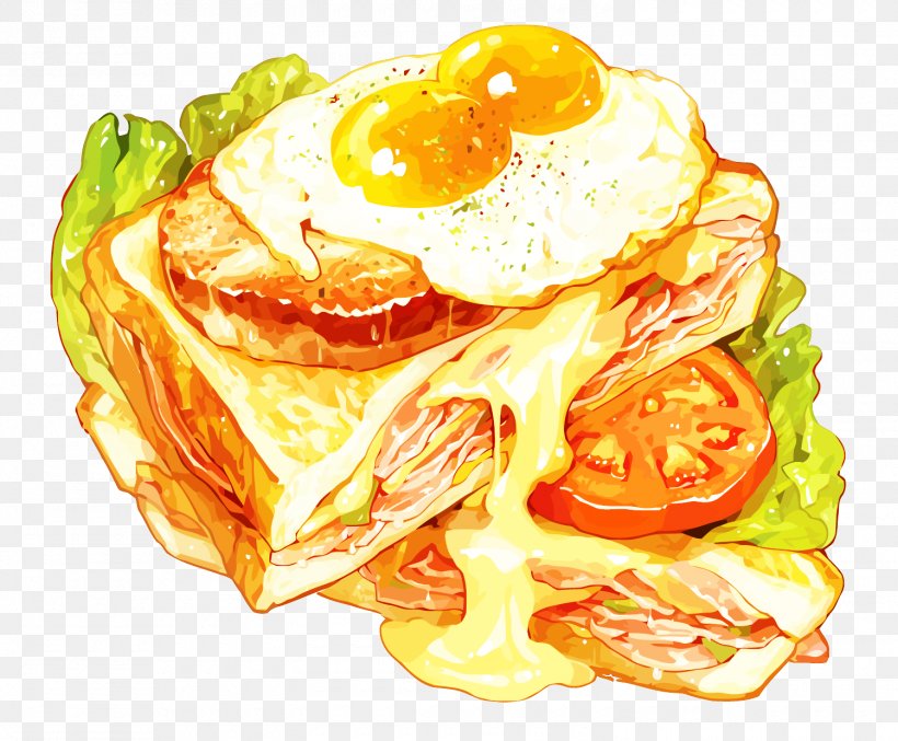 Breakfast Cheese Sandwich Omelette Food Illustration, PNG, 1500x1240px, Breakfast, American Food, Art, Bread, Cheese Sandwich Download Free