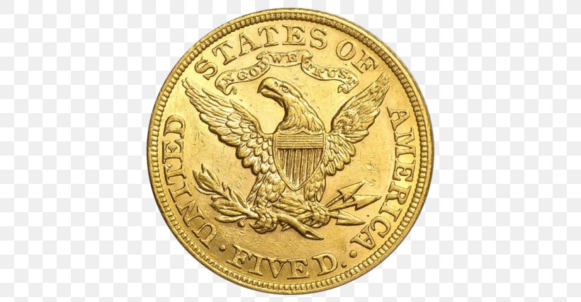 Gold Coin Half Eagle Bullion, PNG, 427x427px, Gold, American Gold Eagle, Apmex, Badge, Bronze Medal Download Free