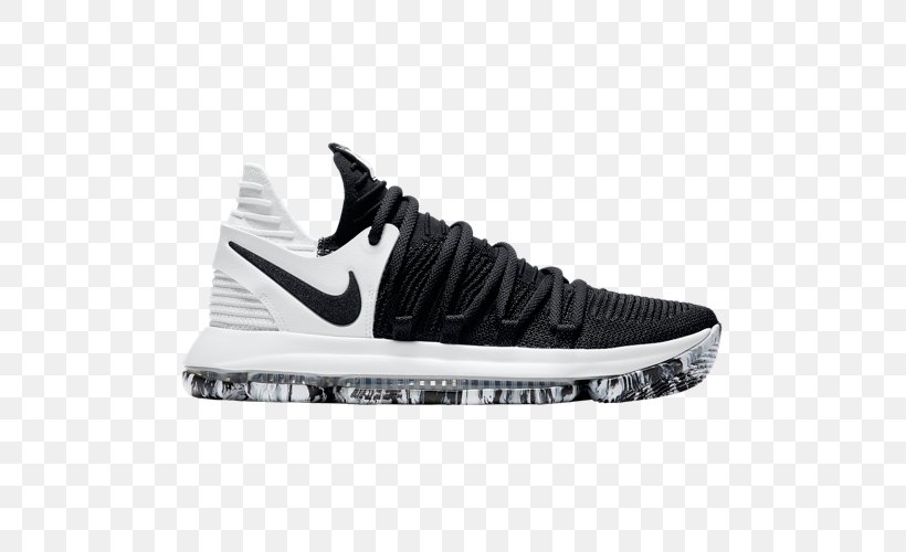 Nike Zoom Kd 10 Nike Zoom KD Line KD 10 Black White Sports Shoes, PNG, 500x500px, Nike, Athletic Shoe, Basketball Shoe, Black, Brand Download Free