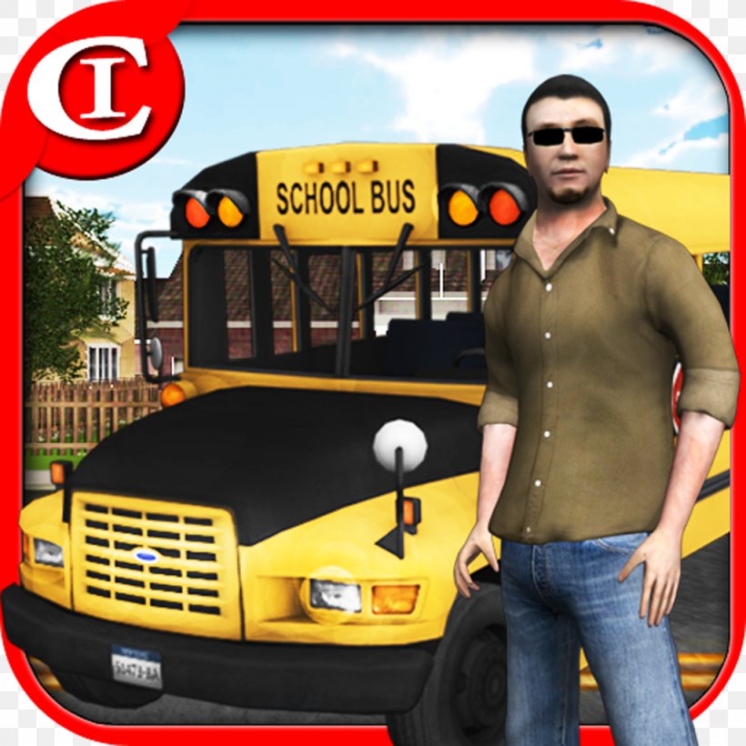 Crazy School Bus Driver 3D Android Amazing Physics Racing Games, PNG, 1024x1024px, Android, Android Eclair, Bus, Game, Google Play Download Free