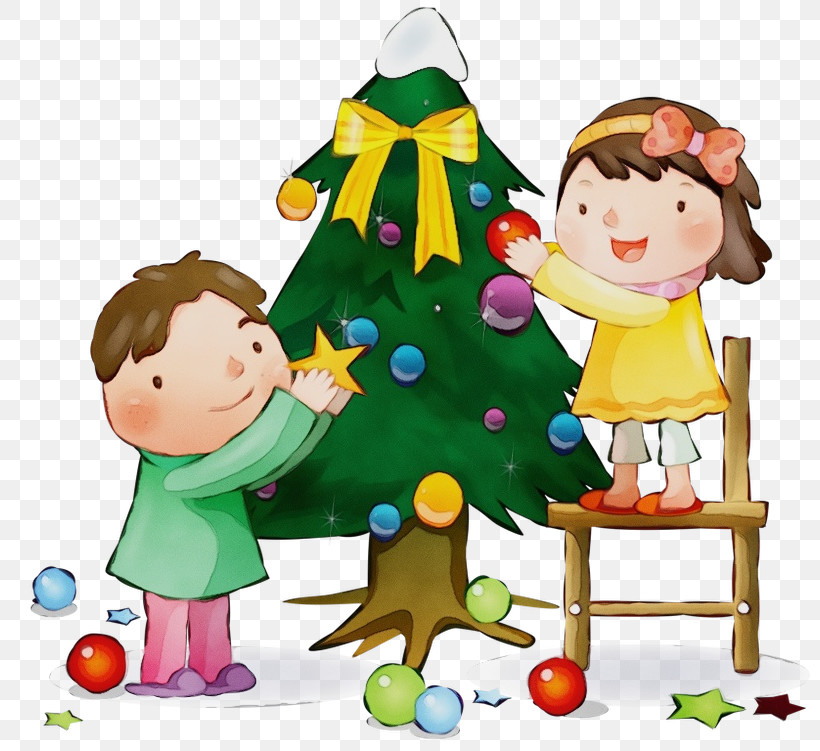 Christmas Tree, PNG, 800x751px, Watercolor, Cartoon, Child, Christmas Tree, Paint Download Free