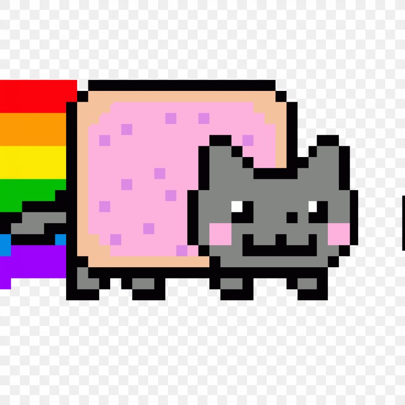 Nyan Cat GIF YouTube Pixel Art, PNG, 1176x1176px, Watercolor, Cartoon, Flower, Frame, Heart Download Free