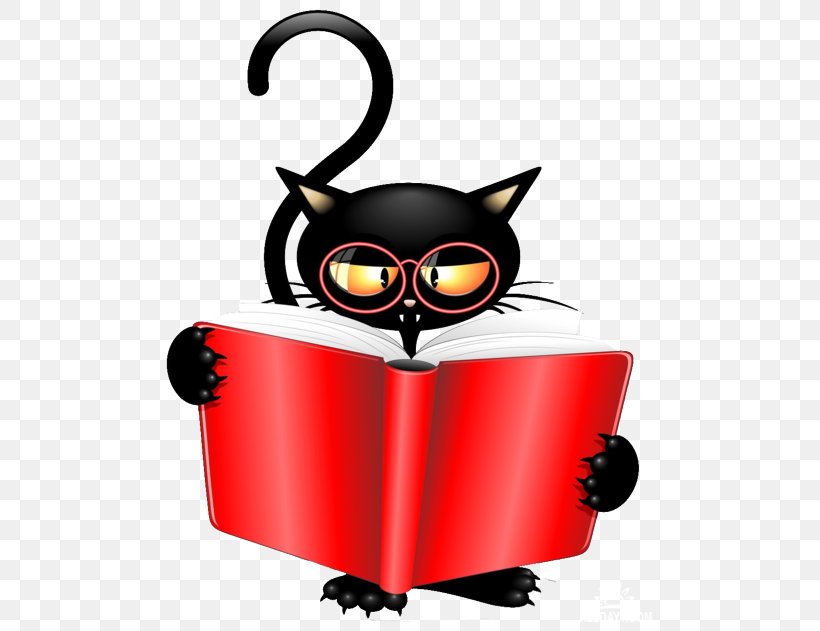 Black Cat Kitten Clip Art, PNG, 500x631px, Cat, Black Cat, Book, Cartoon, Cat Like Mammal Download Free