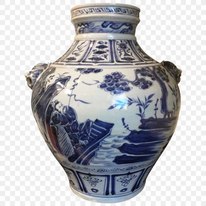 Vase Blue And White Pottery Ceramic Cobalt Blue, PNG, 1200x1200px, Vase, Artifact, Blue, Blue And White Porcelain, Blue And White Pottery Download Free