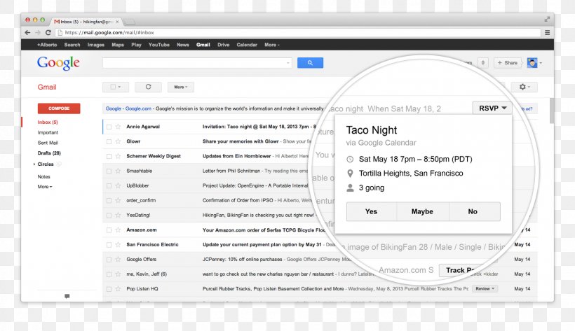 Inbox By Gmail Email Google I/O, PNG, 1554x898px, Gmail, Area, Brand, Computer, Computer Program Download Free