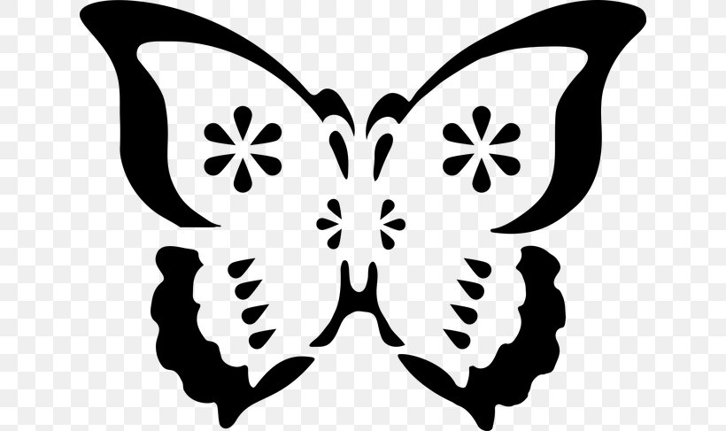Butterfly Stencil, PNG, 640x487px, Stencil, Blackandwhite, Butterfly, Drawing, Insect Download Free
