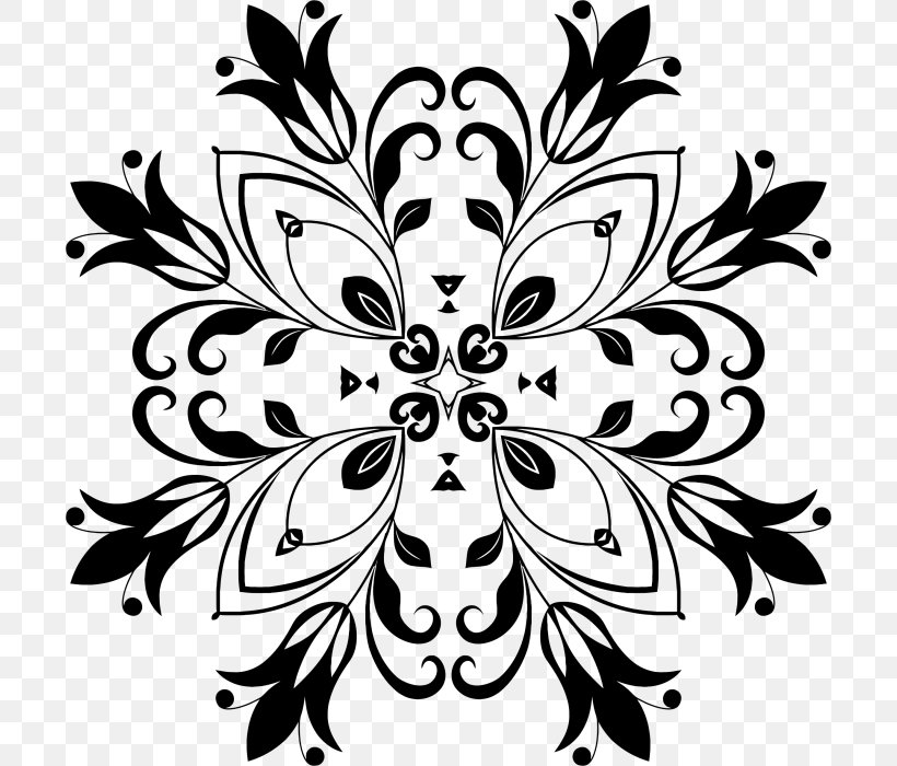 Flower Line Art, PNG, 700x700px, Floral Design, Blackandwhite, Branch, Coloring Book, Drawing Download Free