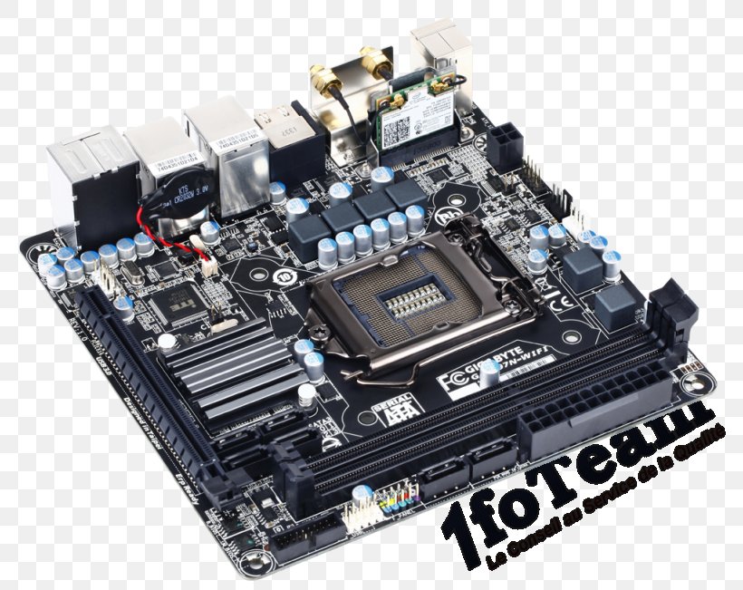 Mini-ITX Motherboard LGA 1150 GIGABYTE GA-H97N-WIFI Gigabyte Technology, PNG, 800x651px, Miniitx, Chipset, Circuit Component, Computer Component, Computer Cooling Download Free