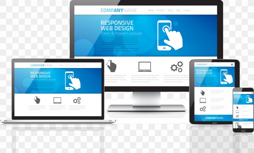 Website Development Responsive Web Design Mobile Webseite Search Engine Optimization, PNG, 5388x3258px, Website Development, Brand, Communication, Communication Device, Computer Download Free