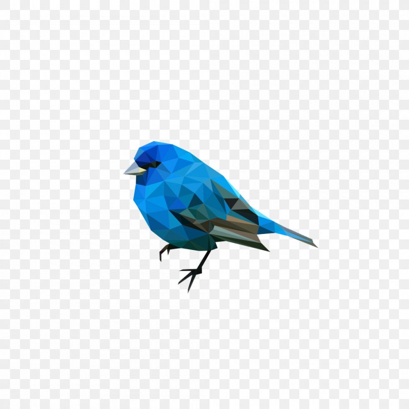 Bird Wren Art Geometry Low Poly, PNG, 1000x1000px, Bird, Art, Beak, Blue, Bluebird Download Free